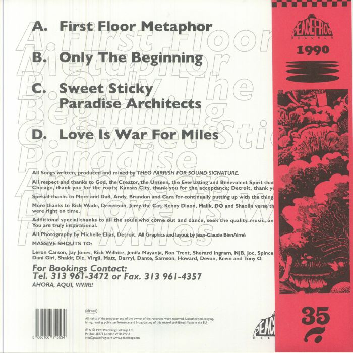 Theo Parrish – First Floor (Part 1) (2x12", Smokey, Peacefrog Records, 2026) Back Cover