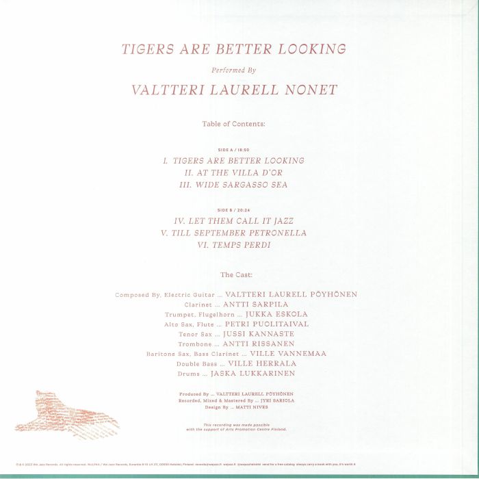 Valtteri Laurell Nonet - Tigers Are Better Looking (LP)