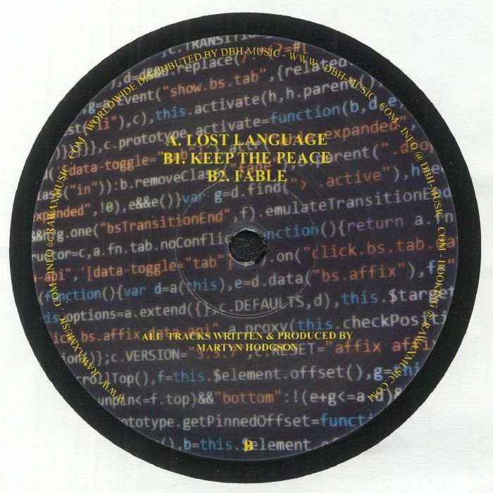 Tijn – Lost Language EP (12", Rawax, 2022) Back Cover