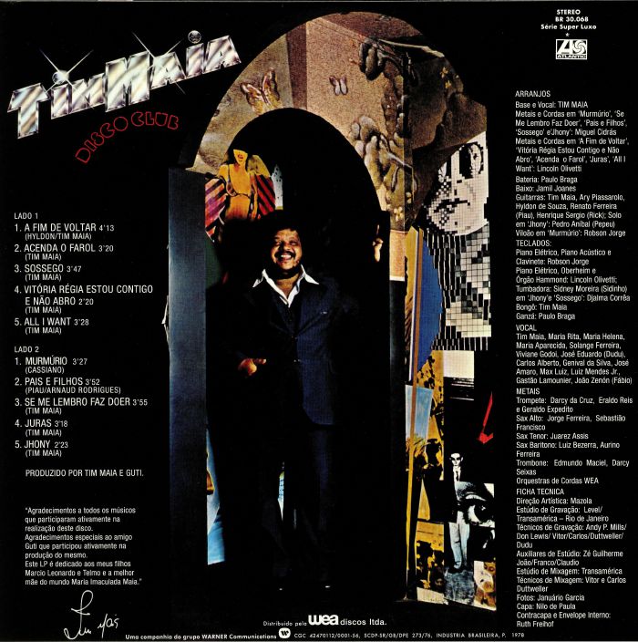 Tim Maia – Disco Club (LP, Mr Bongo, 2018) Back Cover