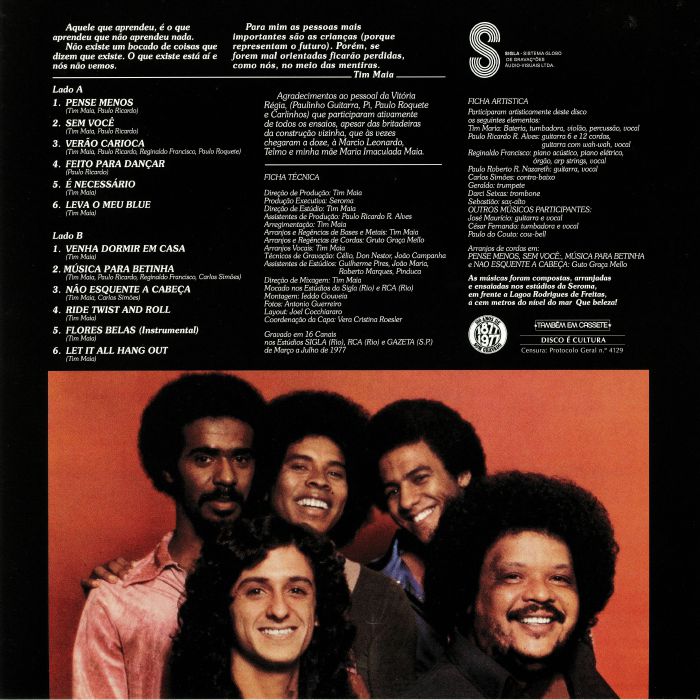 Tim Maia – Tim Maia (LP, Mr Bongo, 2018) Back Cover