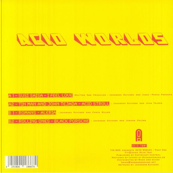 Tin Man – Presents Acid Worlds Part One (12", Acid Test, 2025) back cover