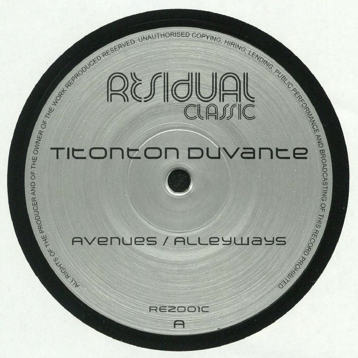 Titonton Duvanté – Avenues / Alleyways (12", Residual Classic, 2017) Front Cover