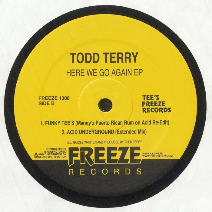 Todd Terry – Here We Go Again EP (12", Freeze Records, 2026) Back Cover