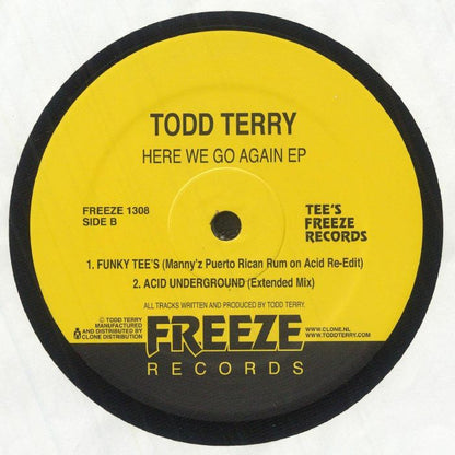 Todd Terry – Here We Go Again EP (12", Freeze Records, 2026) Back Cover