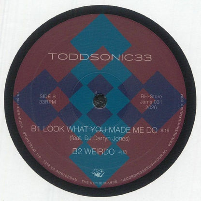Toddsonic33 – Animal (12", Rush Hour Store Jams, 2026) Back Cover