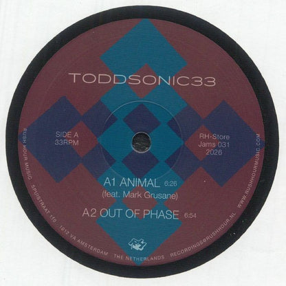 Toddsonic33 – Animal (12", Rush Hour Store Jams, 2026) Front Cover