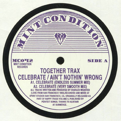 Together Trax – Celebrate / Ain't Nothin' Wrong (12", Mint Condition, 2020) Front Cover