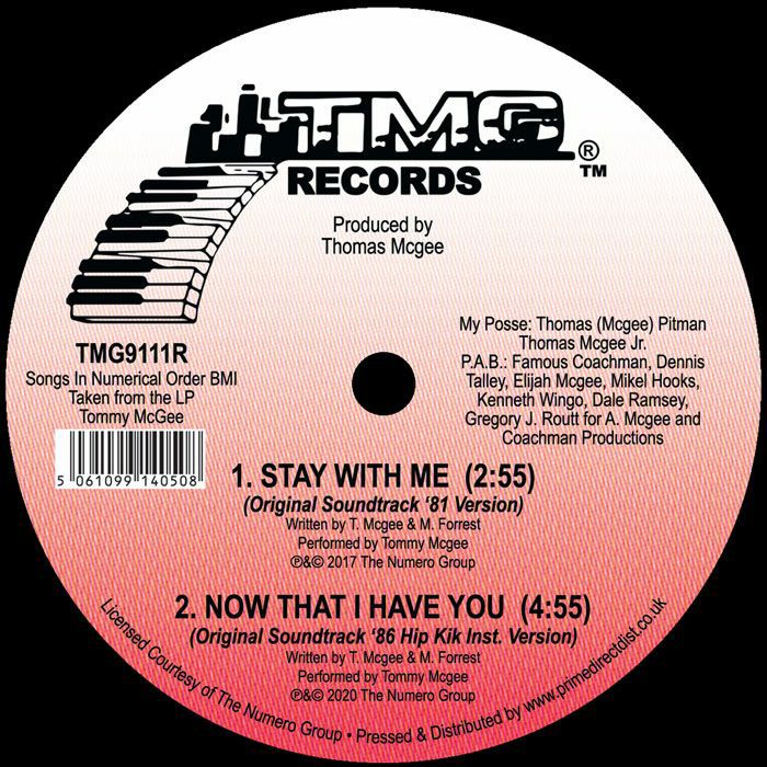Tommy McGee – Now That I Have You  (12", Red, TMG Records, 2026) Back Cover