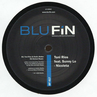 Toni Rios – Acid Morning (12", Blu Fin, 2026) Back Cover