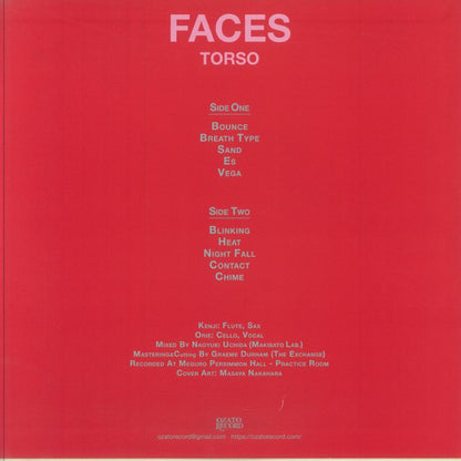 Torso – Faces (LP, Ozato Record, 2025) Back Cover