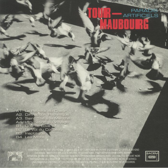 Tour-Maubourg – Paradis Artificiels (LP, Pont Neuf Records, 2026) Back Cover