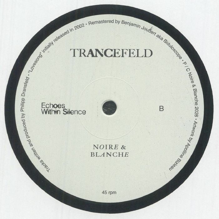 Trancefeld – Love Song (12", Noire & Blanche, 2026) Back Cover