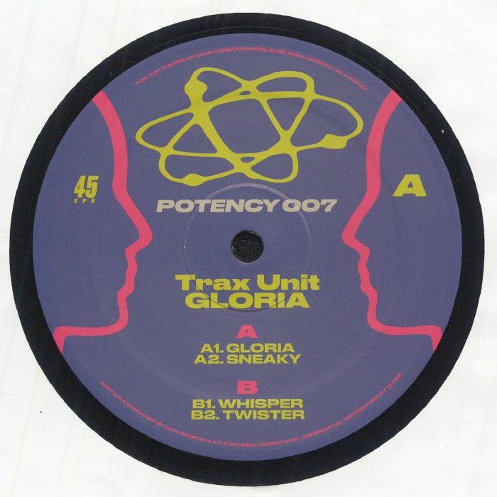 Trax Unit – Gloria  (12", Potency, 2025) Front Cover