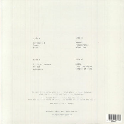 Tren – Tears Of Things, Sorrows Of The Universe (2xLP, Not Meant To Happen, 2025) Back Cover