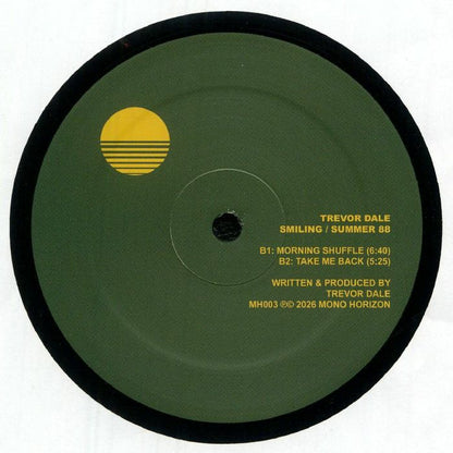 Trevor Dale – Smiling / Summer 88 (12", Mono Horizon, 2026) Back Cover