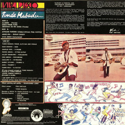 Tunde Mabadu – Viva Disco (LP, Mr Bongo, 2018) Back Cover