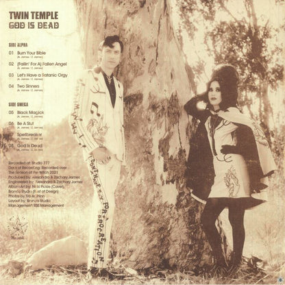 Twin Temple – God Is Dead (LP, Translucent Pink, Pentagrammaton Records, 2026) Back Cover