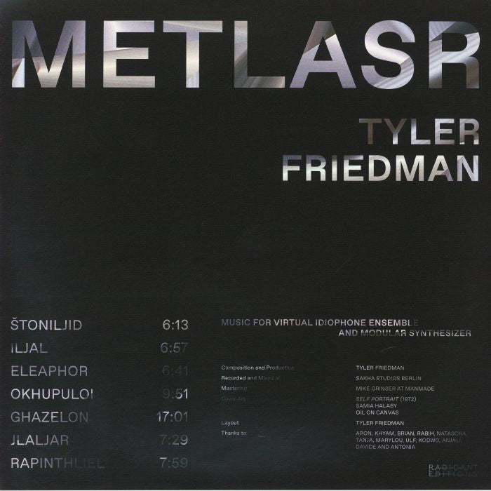 Tyler Friedman – METLASR (2xLP, Radicant_Editions, 2026) Back Cover