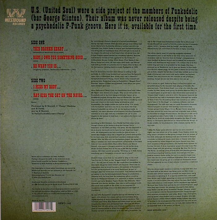 U.S. – Music With Funkadelic (LP, Westbound Records, 2009) Back Cover