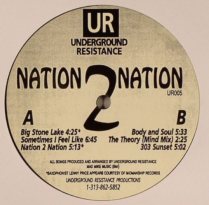 Underground Resistance – Nation 2 Nation (12", Underground Resistance, 2020) Front Cover