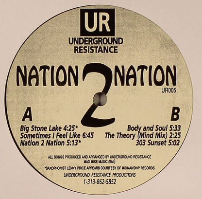 Underground Resistance – Nation 2 Nation (12", Underground Resistance, 2020) Front Cover