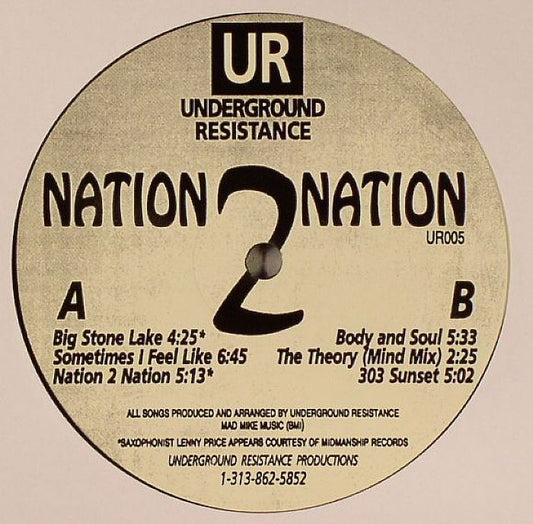Underground Resistance – Nation 2 Nation (12", Underground Resistance, 2020) Front Cover