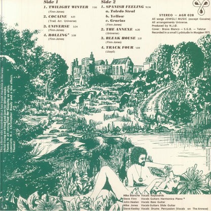 Universe – Universe (LP, Ancient Grease Records, 2025) Back Cover