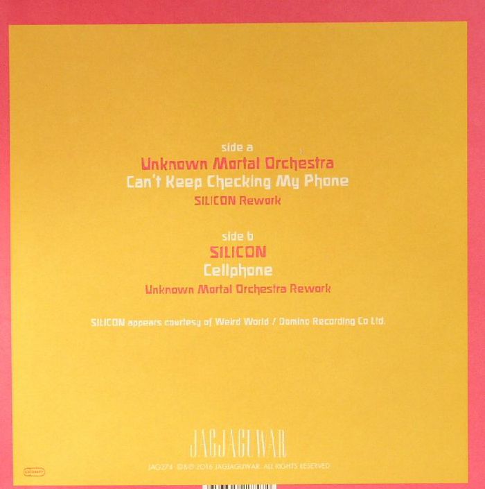 Unknown Mortal Orchestra / SILICON – Phone (7", Clear, Jagjaguwar, 2016) Back Cover