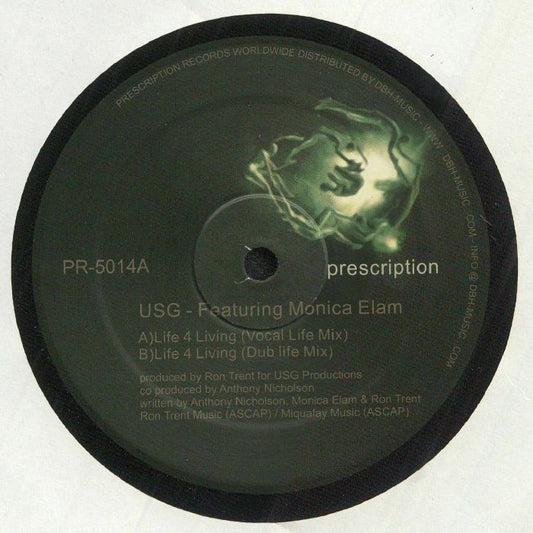 USG Featuring Monica Elam – Life 4 Living (12", Prescription, 2021) Front Cover