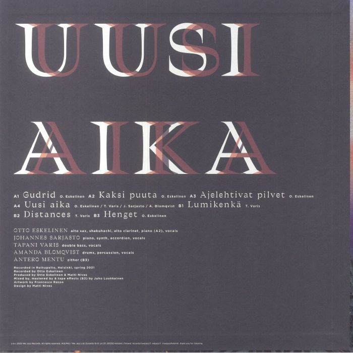 Uusi Aika – Uusi Aika (LP, Dark Green, We Jazz, 2022) Back Cover