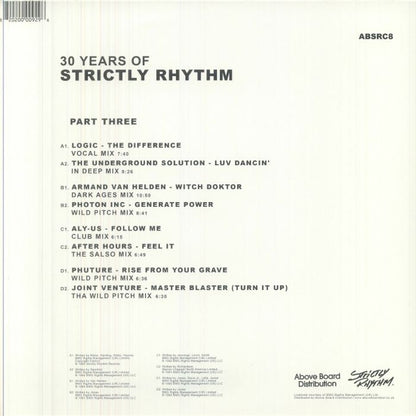 Various – 30 Years Of Strictly Rhythm Part Three (2x12", Strictly Rhythm, 2026) Back Cover