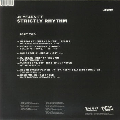 Various – 30 Years Of Strictly Rhythm Part Two (2x12", Strictly Rhythm, 2026) Back Cover