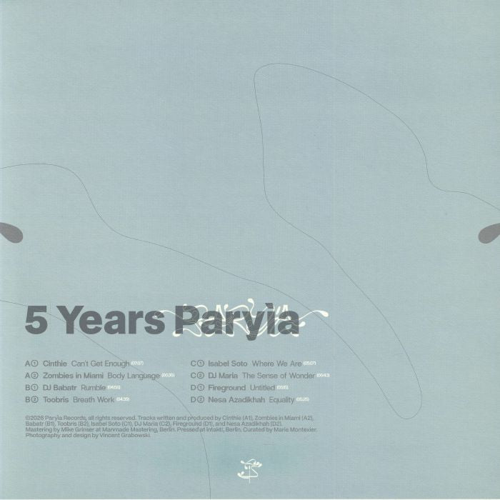Various – 5 Years Paryìa (2x12", Paryìa, 2026) Back Cover