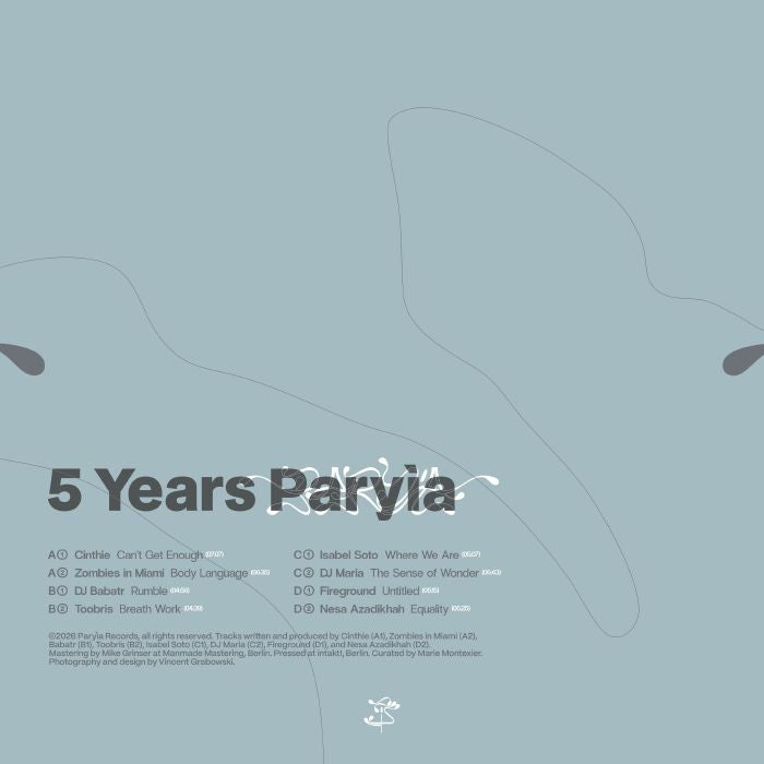 Various – 5 Years Paryia (2xLP, Paryia, 2026) Back Cover