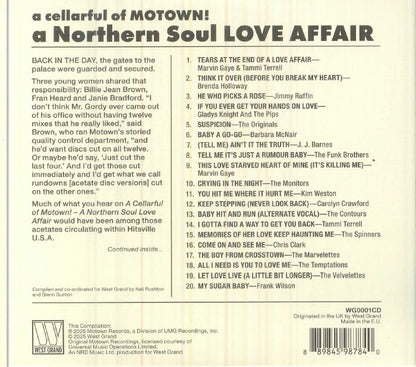 Various – A Cellarful of Motown! A Northern Soul Love Affair (CD) (CD, West Grand, 2025) Back Cover