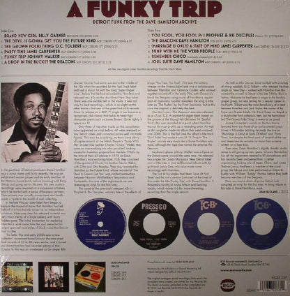 Various – A Funky Trip - Detroit Funk From The Dave Hamilton Archive (LP, Clear, BGP Records, 2015) Back Cover