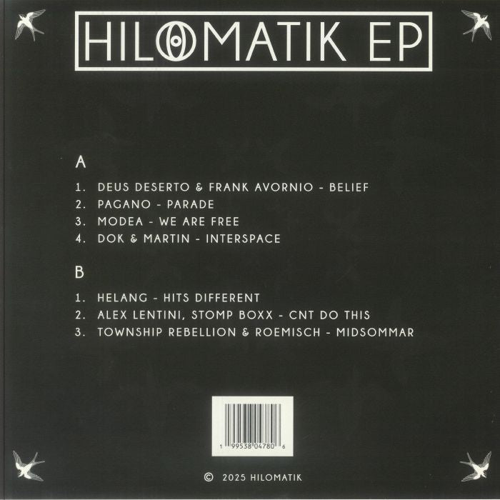 Various – A-Sides EP 1 (LP, HILOMATIK, 2025) Back Cover