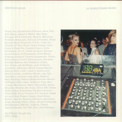 Various – Amateur Hour Volume I (12", Frank Music, 2026) Back Cover