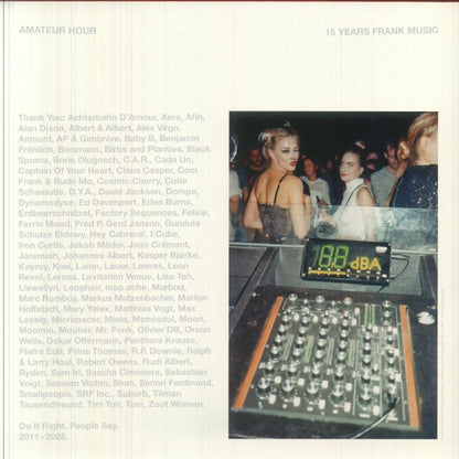 Various – Amateur Hour Volume II (12", Frank Music, 2026) Back Cover