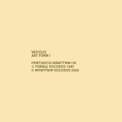 Various – Art Form I (2xLP, We Release Whatever The Fuck We Want Records, 2026) Back Cover