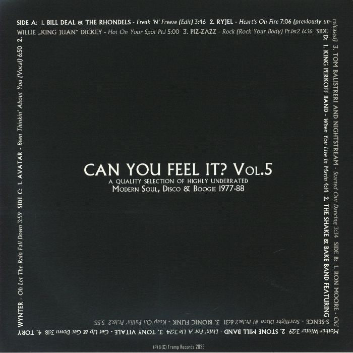 Various – Can You Feel It? Vol 5: Modern Soul Disco & Boogie (3xLP, gatefold, Tramp, 2026) Back Cover