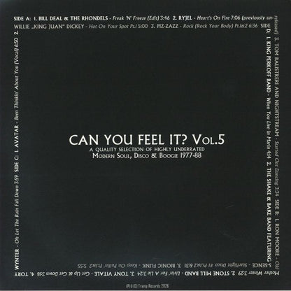 Various – Can You Feel It? Vol 5: Modern Soul Disco & Boogie (3xLP, gatefold, Tramp, 2026) Back Cover