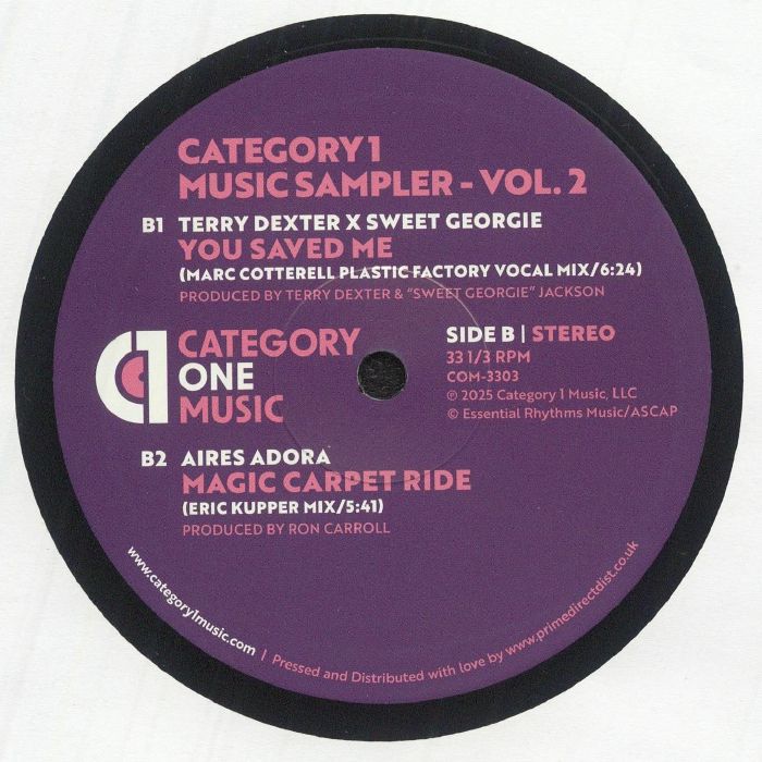 Various – Category1 Music Sampler - Vol.3 (12", Category 1 Music, 2025) Back Cover