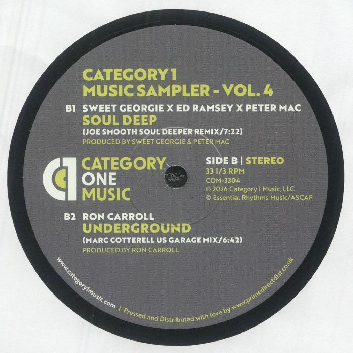 Various – Category1 Music Sampler - Vol.4 (12", Category 1 Music, 2026) Back Cover