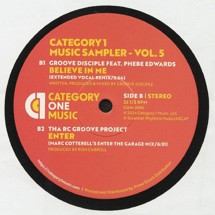 Various – Category1 Music Sampler - Vol.5 (12", Category 1 Music, 2026) Back Cover