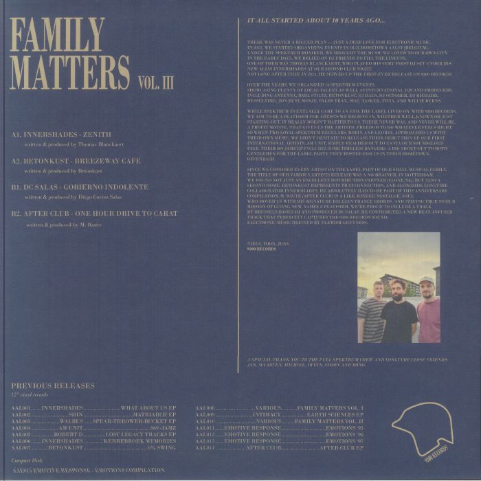 Various – Family Matters Vol. III (12", 9300 Records, 2025) Back Cover