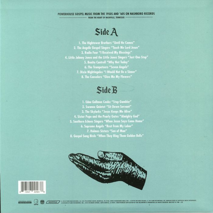 Various – Give Me My Flowers (LP, Third Man Records, 2018) Back Cover