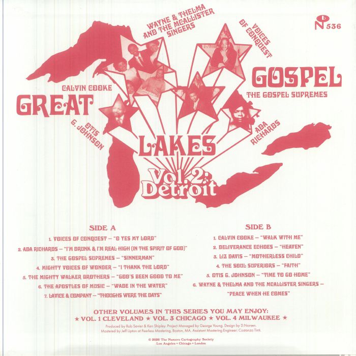 Various – Great Lakes Gospel - Vol. 2: Detroit (LP, Red/Orange Swirl, Numero Group, 2026) Back Cover