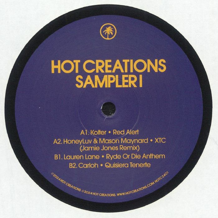 Various – Hot Creations Sampler 1 (12", Hot Creations, 2025) Back Cover